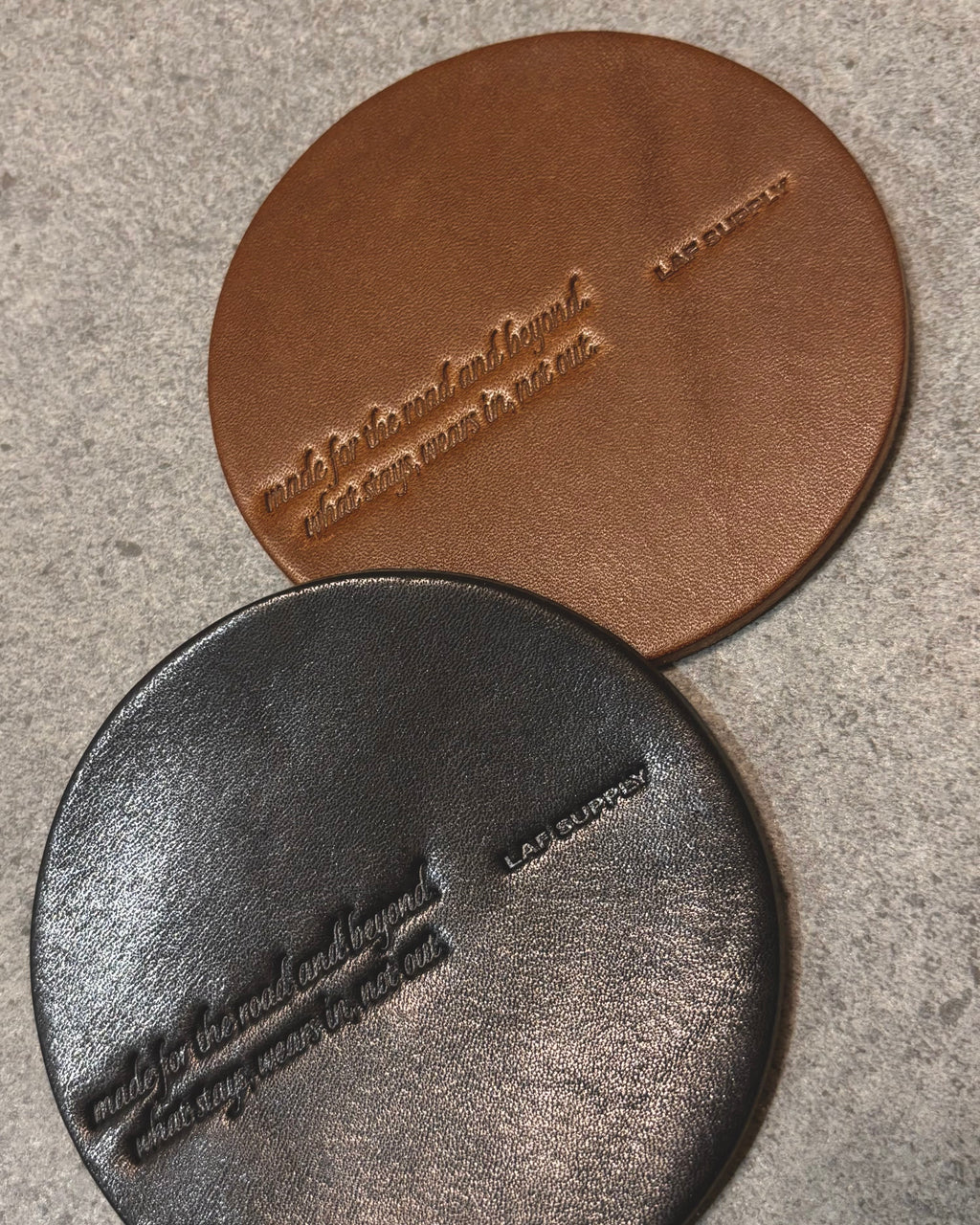 leather coaster set