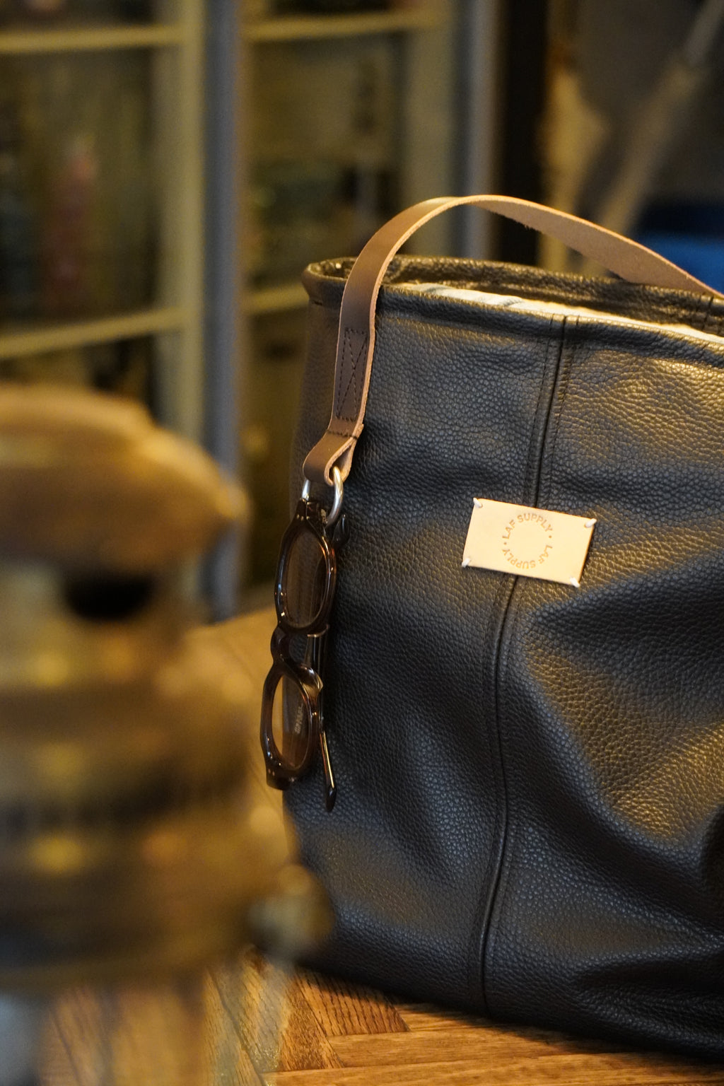 leather tote bag【M】