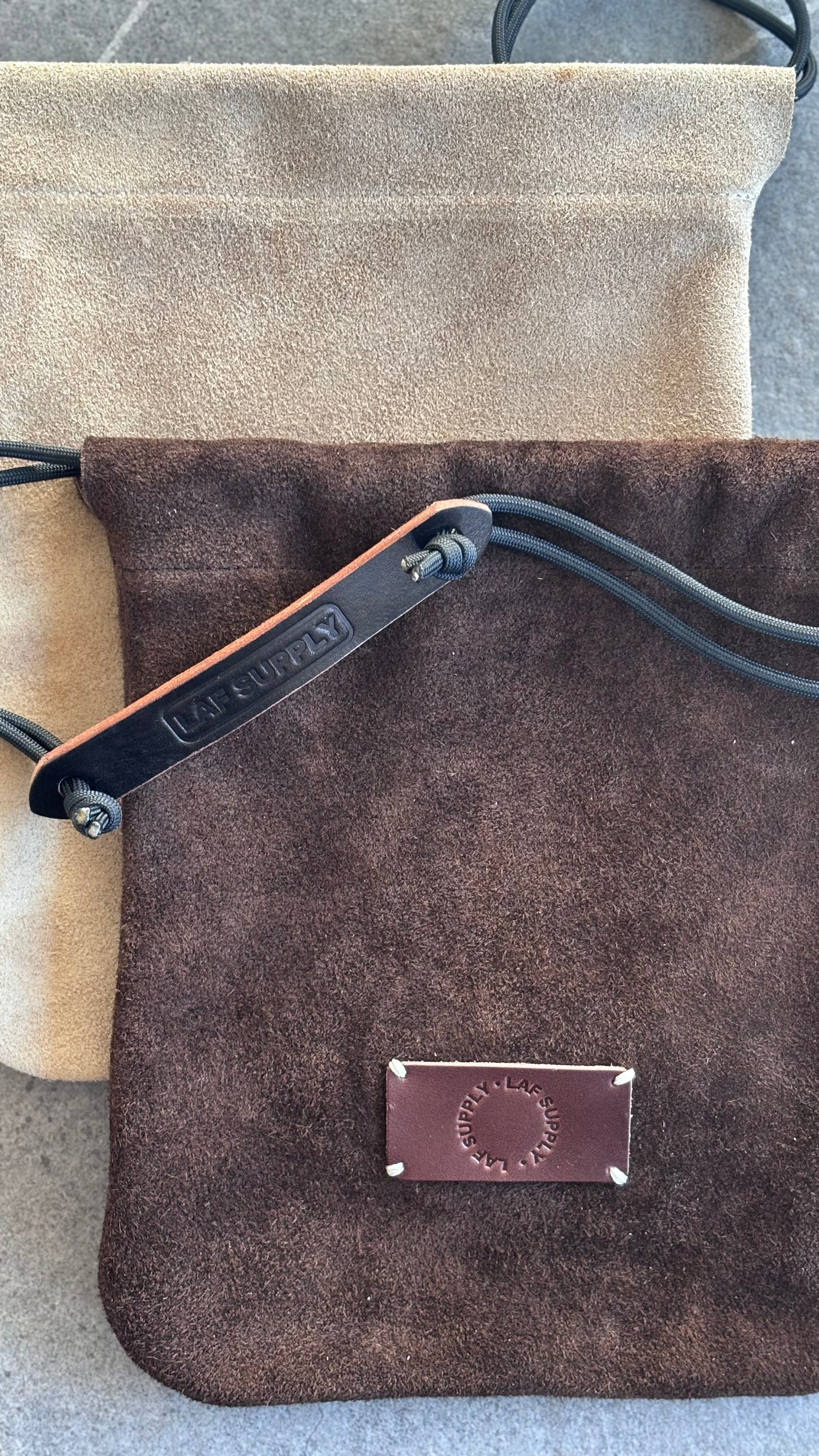 Suede leather handbag